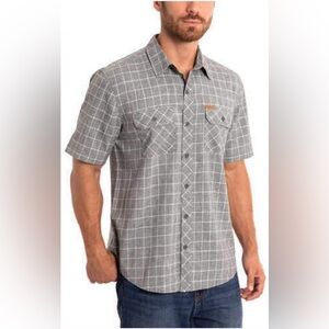 Men's ORVIS Gray & White Short Sleeve Tech Shirt Sz L